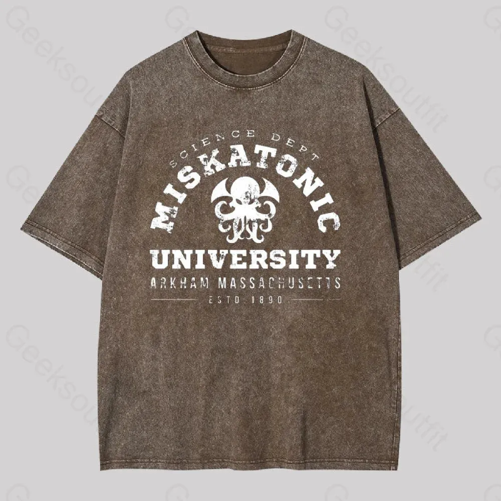 Miskatonic University Geek Washed T-shirt - Image 3