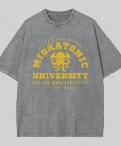Alternative view of Miskatonic University Geek Washed T-shirt