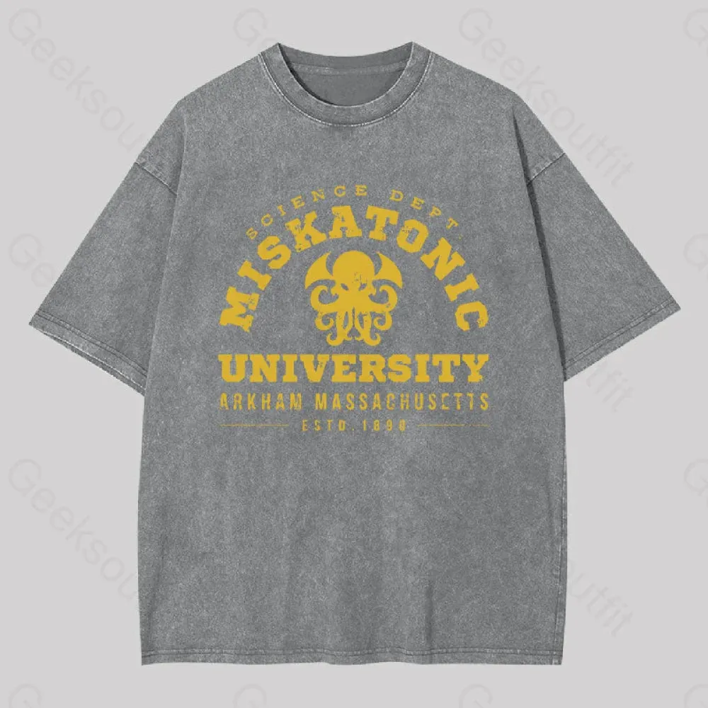 Miskatonic University Geek Washed T-shirt - Image 2