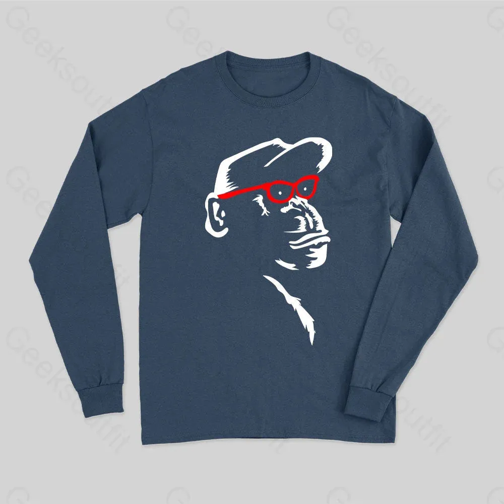 Monkey With Red Glasses Long Sleeve T-Shirt - Image 3