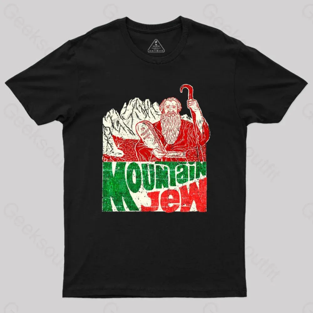 Moses Ten Commandments Pun Mountain Jew Geek T-Shirt - Image 3