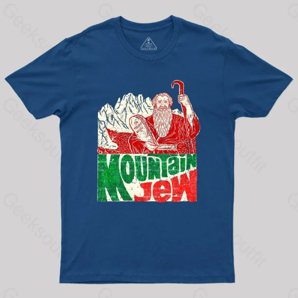 Moses Ten Commandments Pun Mountain Jew Geek T-Shirt - Image 2