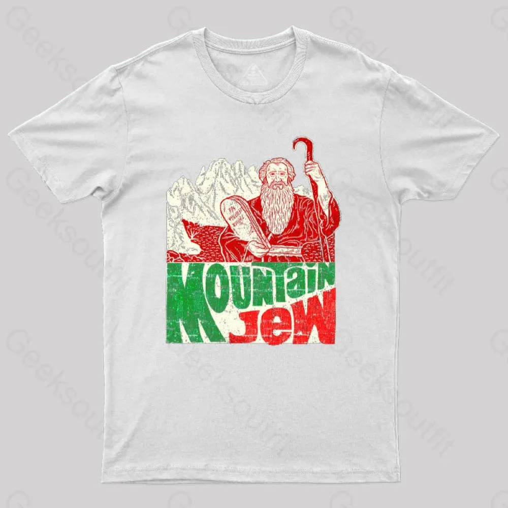 Moses Ten Commandments Pun Mountain Jew Geek T-Shirt - Image 10