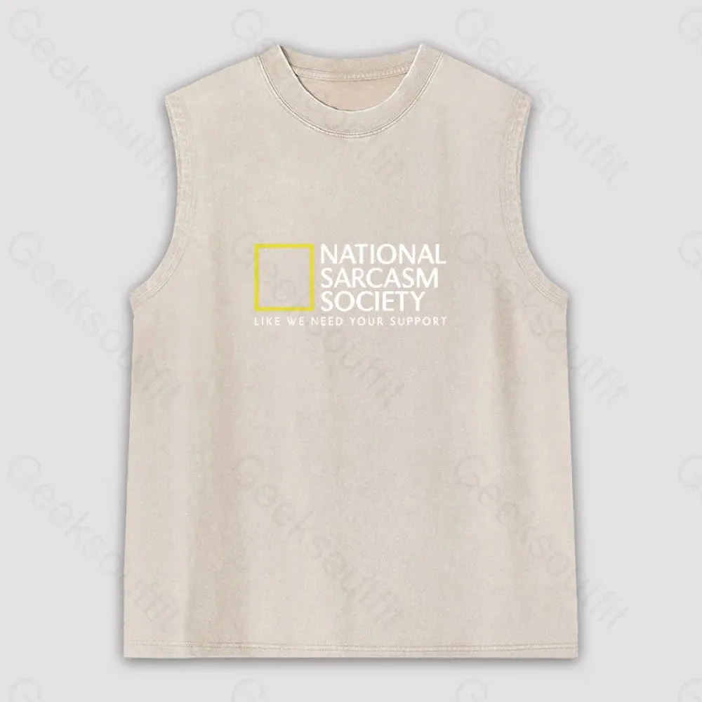 National Sarcasm Society Unisex Washed Tank - Image 5
