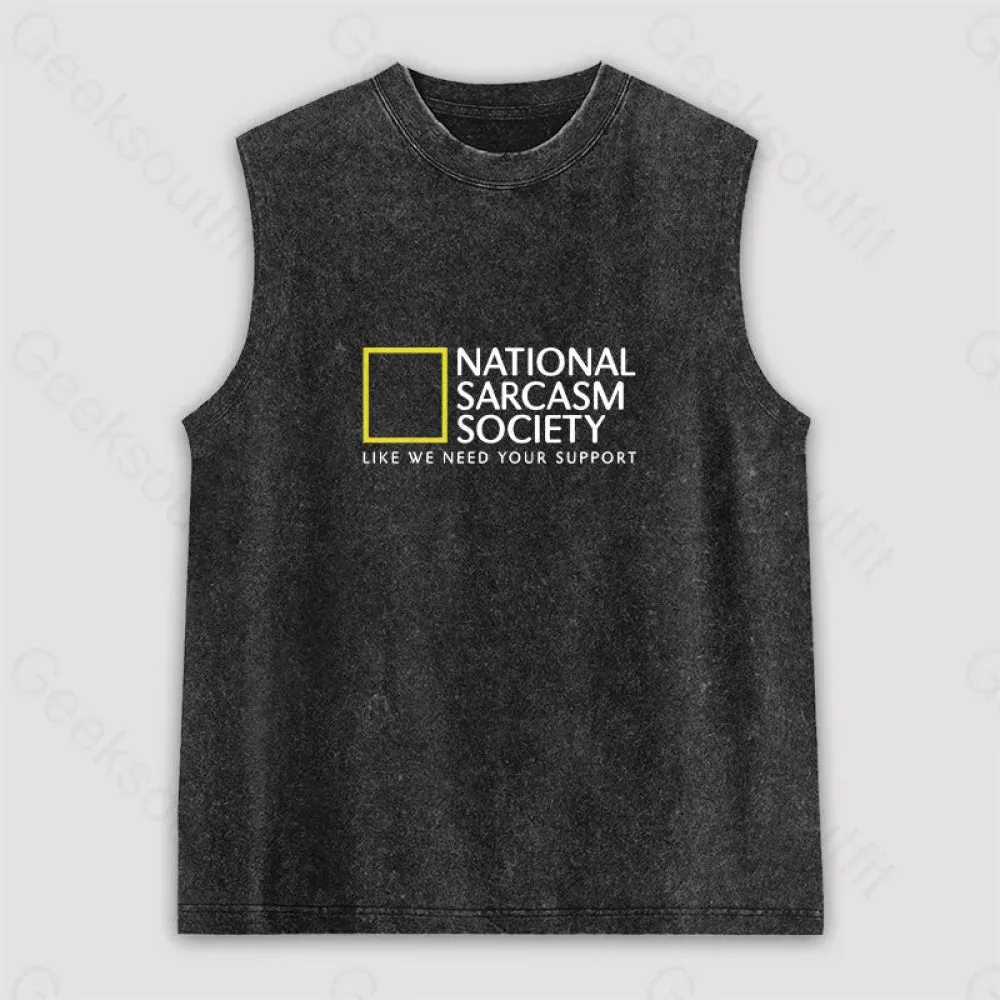 National Sarcasm Society Unisex Washed Tank - Image 2