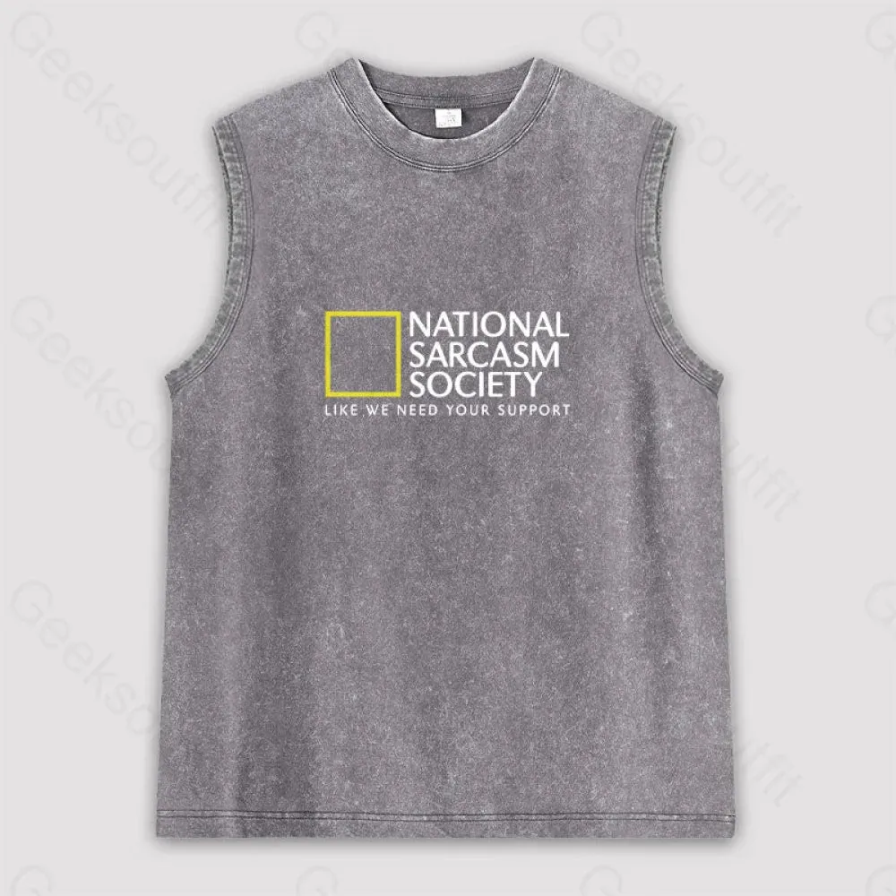 National Sarcasm Society Unisex Washed Tank - Image 3