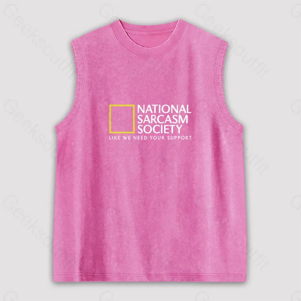 National Sarcasm Society Unisex Washed Tank - Image 4