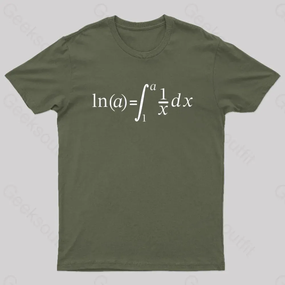 Natural Log Integral Calculus And Math Nerd T-Shirt - Image 3