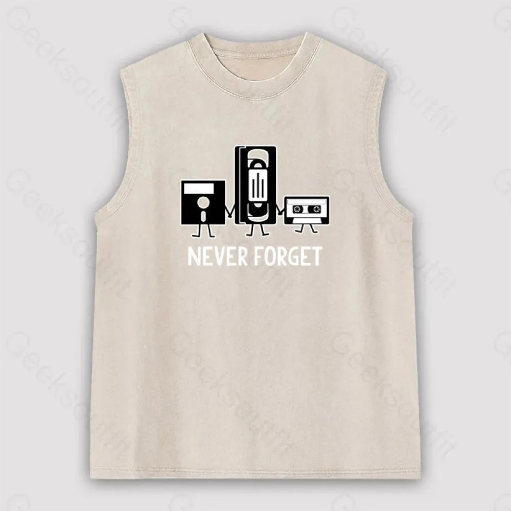 Never Forget Unisex Washed Tank - Image 5