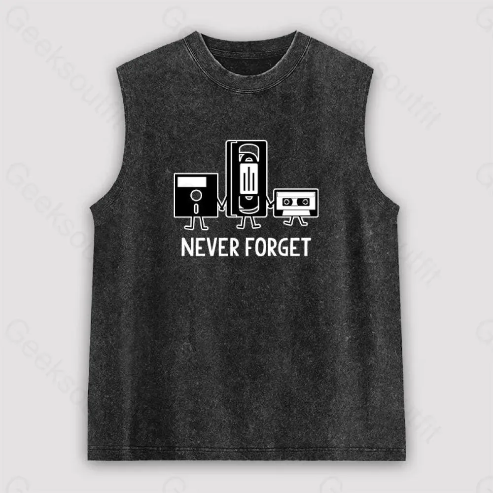 Never Forget Unisex Washed Tank - Image 2