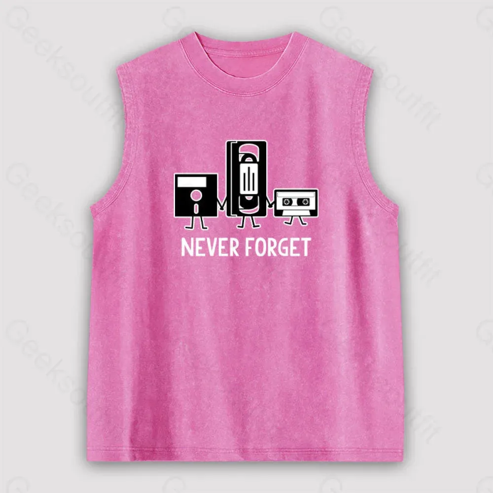 Never Forget Unisex Washed Tank - Image 4