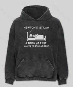 Newton's First Law Washed Hoodie