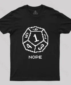 Alternative view of Nope Pixel RPG Dice T-shirt