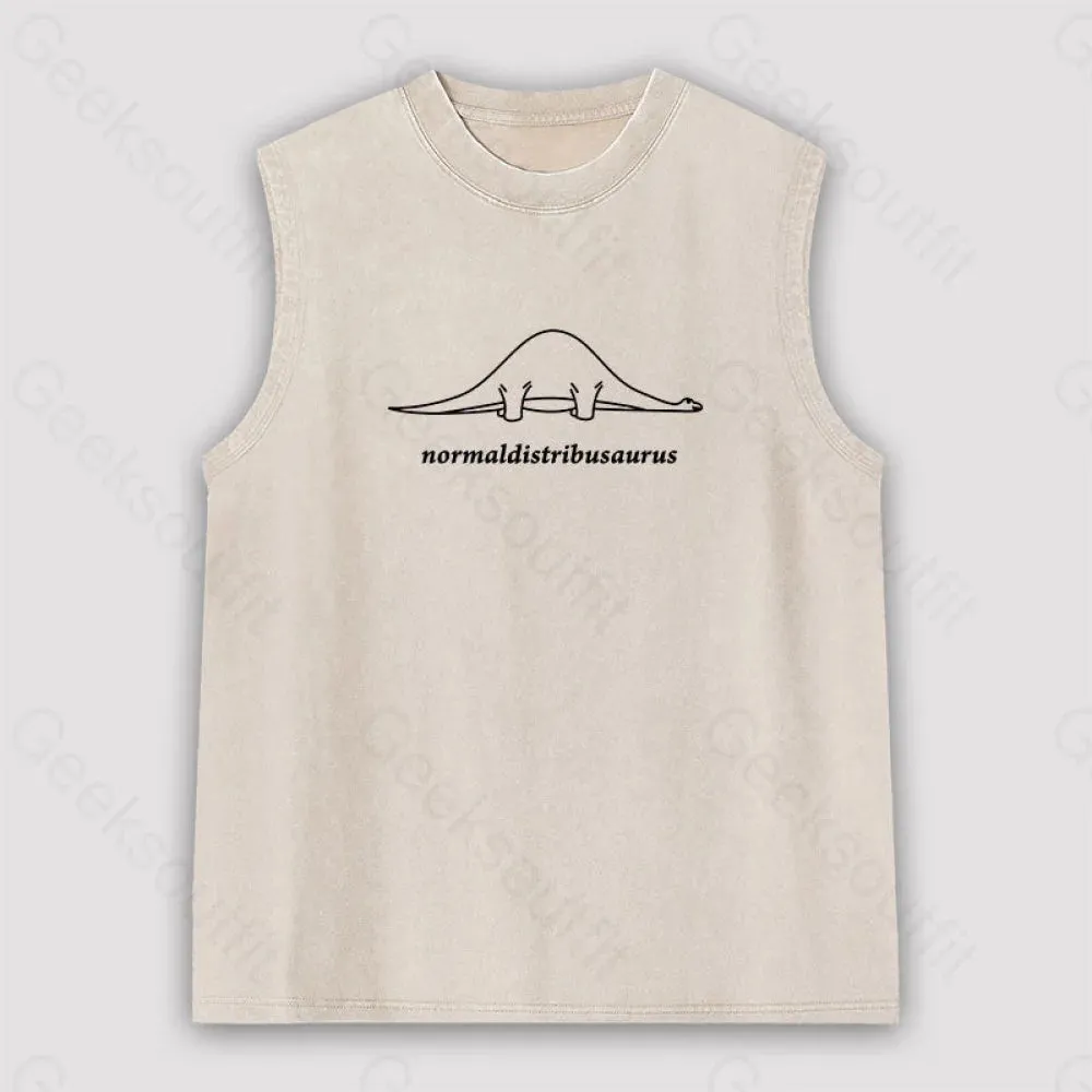 Normal Distribution Dinosaur Unisex Washed Tank - Image 5