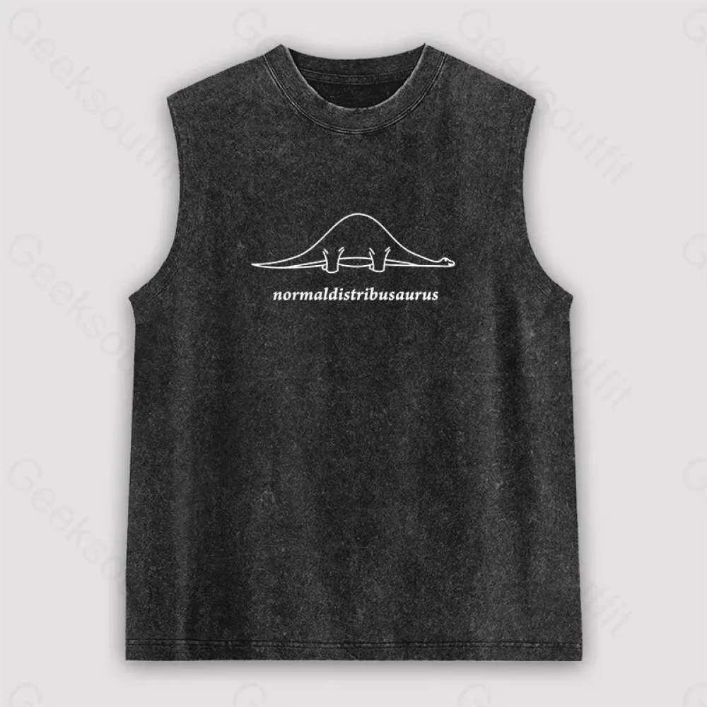 Normal Distribution Dinosaur Unisex Washed Tank