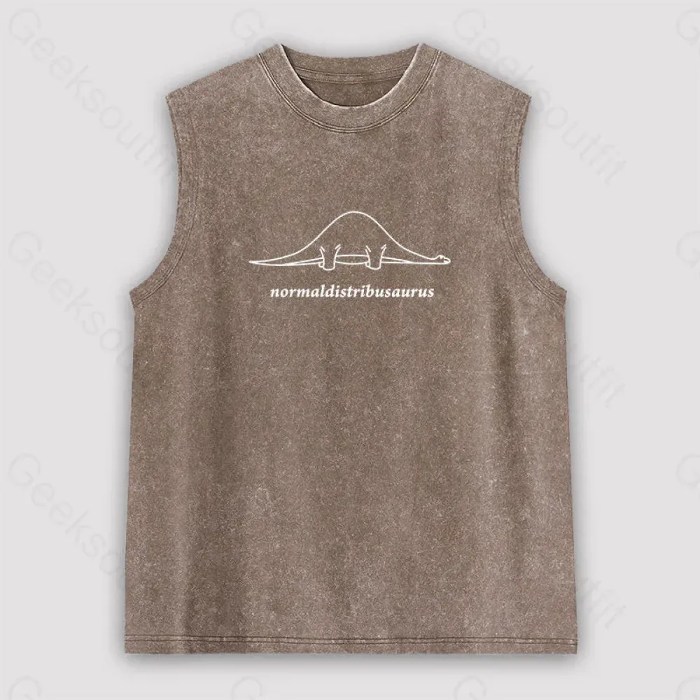 Normal Distribution Dinosaur Unisex Washed Tank - Image 3