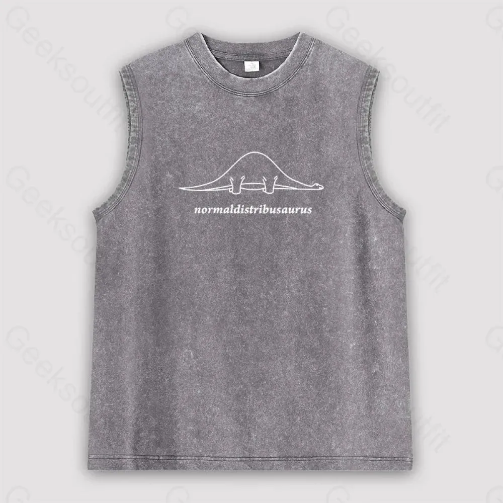 Normal Distribution Dinosaur Unisex Washed Tank - Image 2