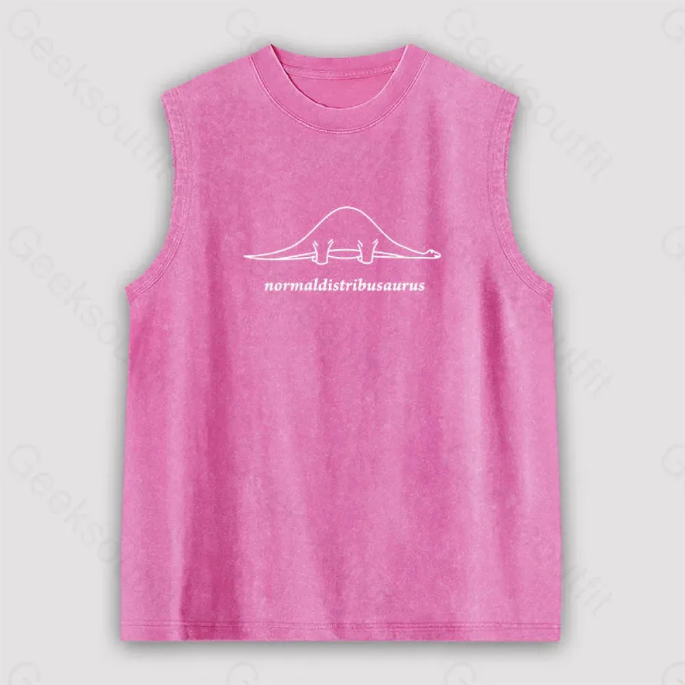 Normal Distribution Dinosaur Unisex Washed Tank - Image 4