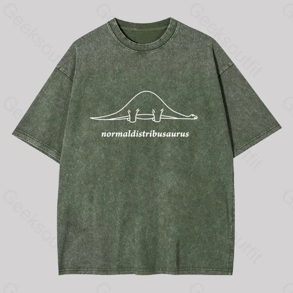 Normal Distribution Dinosaur Washed T-shirt