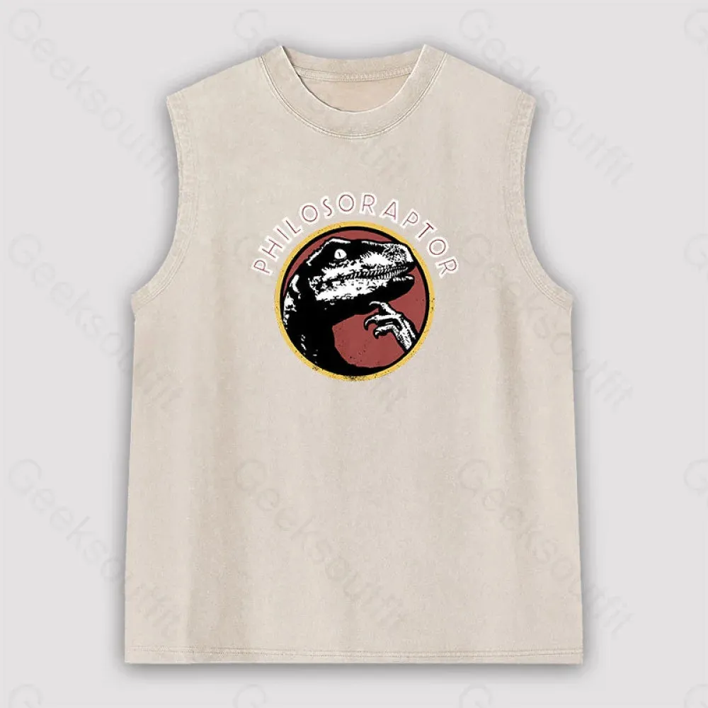 Philosoraptor Unisex Washed Tank - Image 5