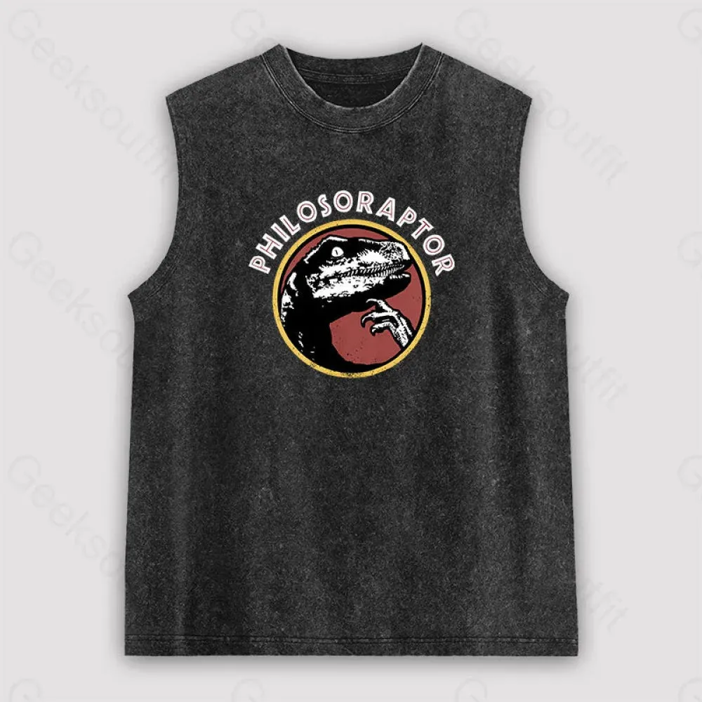 Philosoraptor Unisex Washed Tank - Image 2