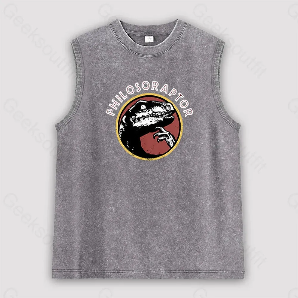 Philosoraptor Unisex Washed Tank