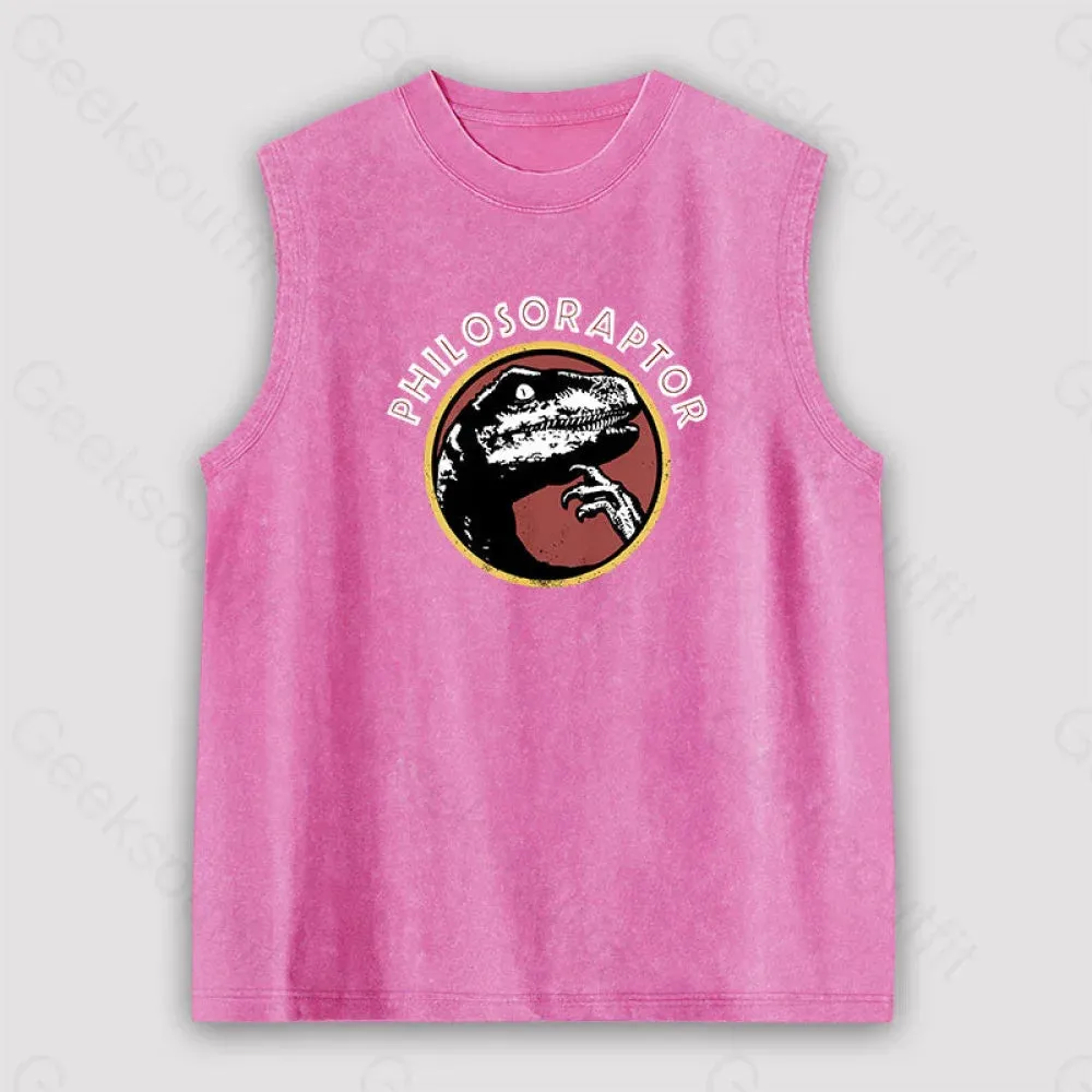 Philosoraptor Unisex Washed Tank - Image 4