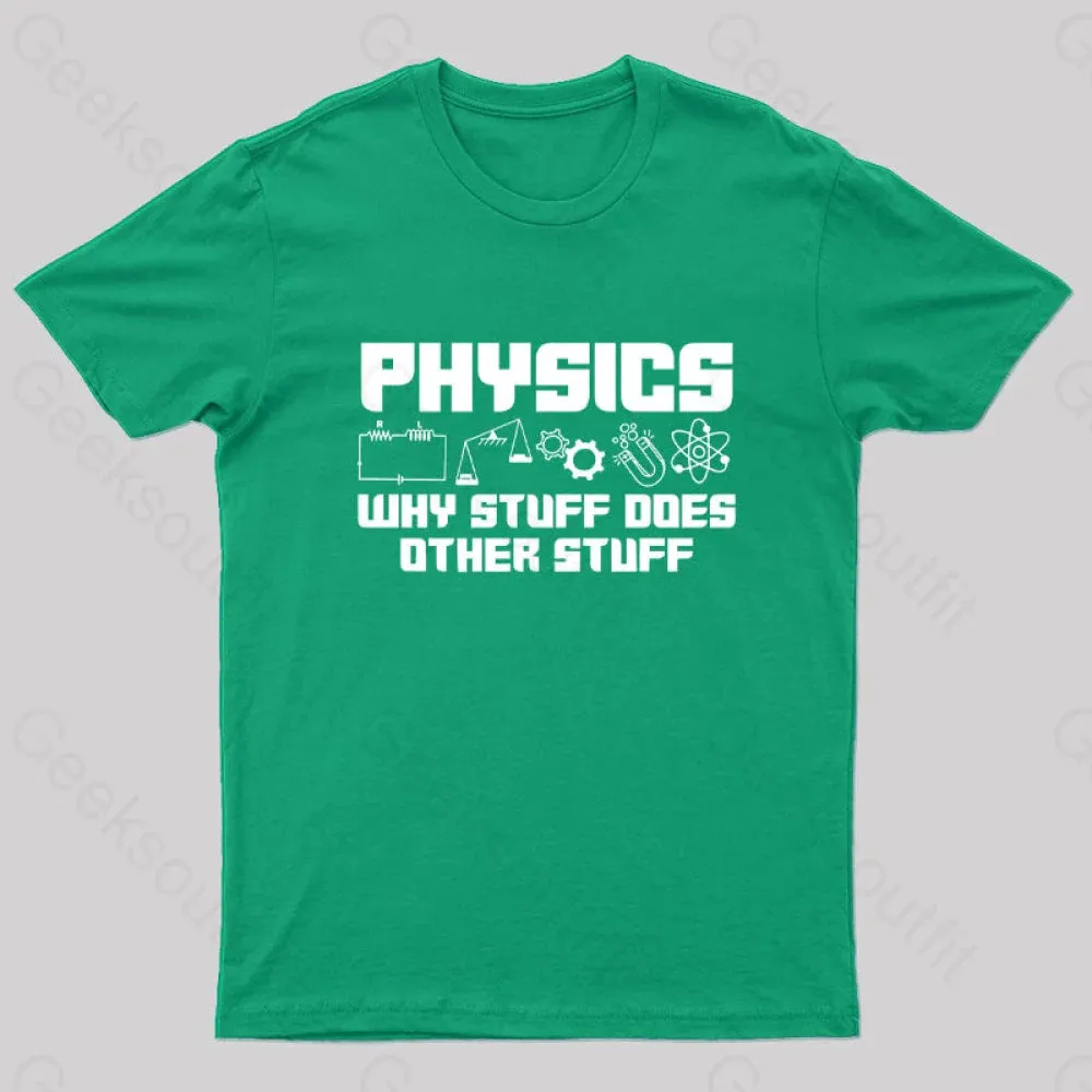 Physics Why Stuff Does Other Stuff Geek T-Shirt - Image 2