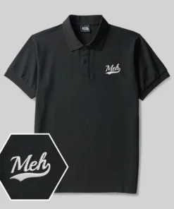 Meh Geek Embroidered Polo Shirt