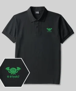 O R'Lyeh Geek Embroidered Polo Shirts