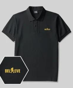 Believe Geek Embroidered Polo Shirts