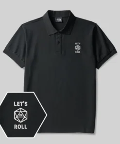 Let's Roll Emblem Geek Embroidered Polo Shirt