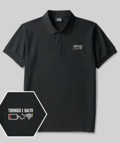 Things I Hate Geek Embroidered Polo Shirts
