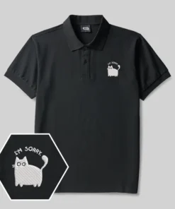 I'm Sorry Cat Geek Embroidered Polo Shirt