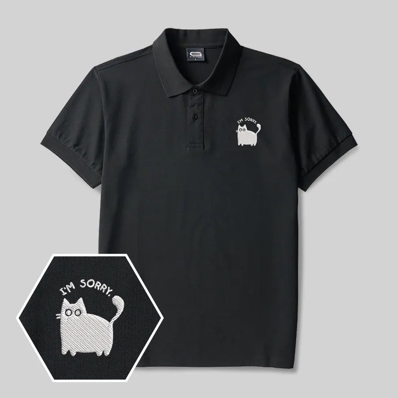 I'm Sorry Cat Geek Embroidered Polo Shirt