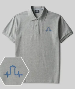 Alternative view of Who Heartbeat Geek Embroidered Polo Shirts