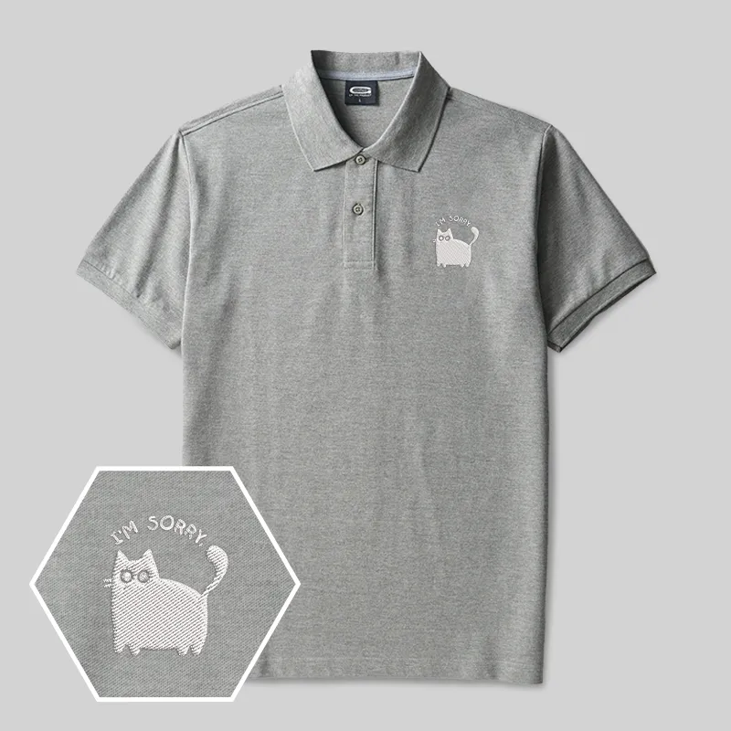 I'm Sorry Cat Geek Embroidered Polo Shirt - Image 3