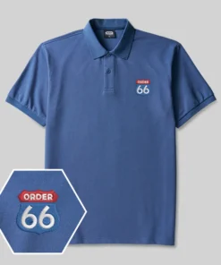 Alternative view of Order 66 Geek Embroidered Polo Shirts