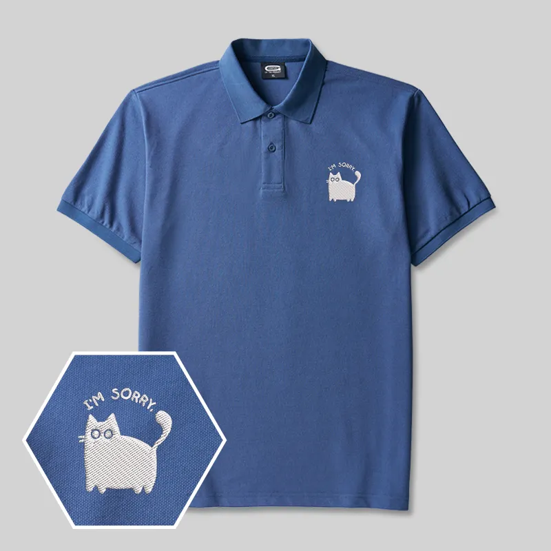 I'm Sorry Cat Geek Embroidered Polo Shirt - Image 2