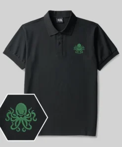 Abyssal Tentacle Geek Embroidered Polo Shirt