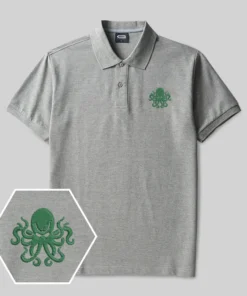 Alternative view of Abyssal Tentacle Geek Embroidered Polo Shirt