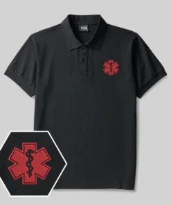 Emotional Support Human Geek Embroidered Polo Shirt