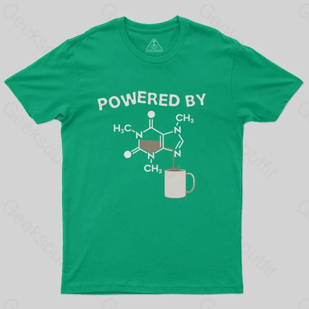 Powered By Caffeine Unisex Geek T-shirt - Image 4