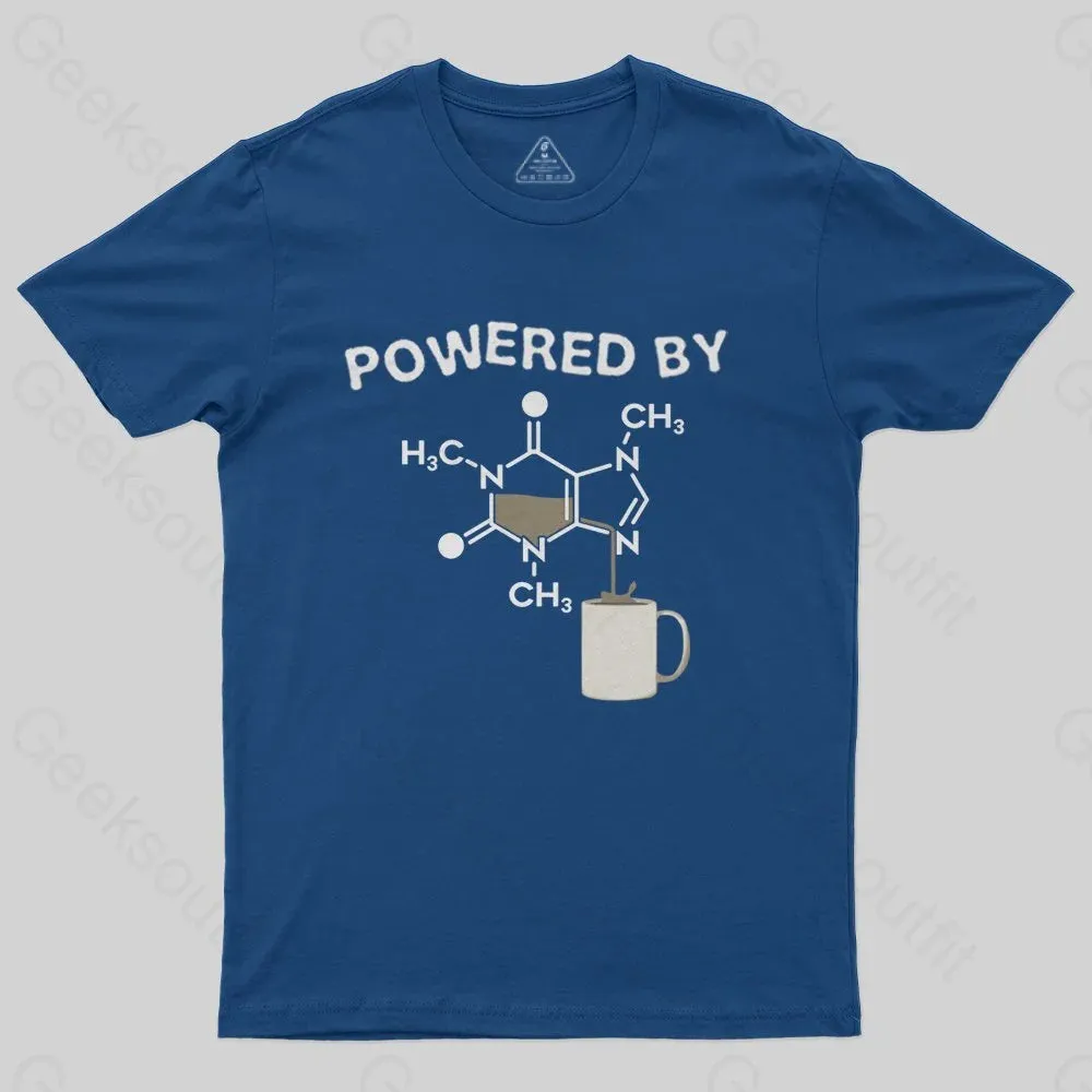 Powered By Caffeine Unisex Geek T-shirt - Image 2