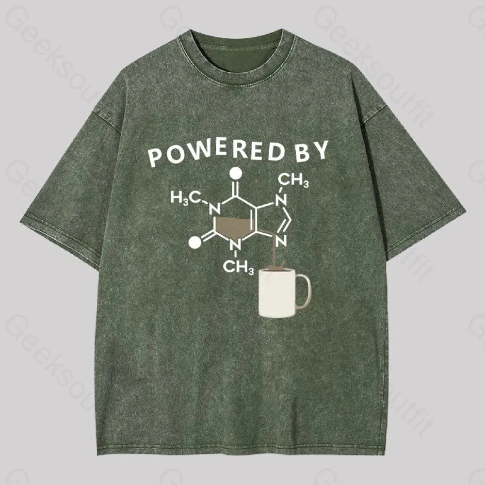 Powered By Caffeine Unisex Washed T-shirt - Image 5