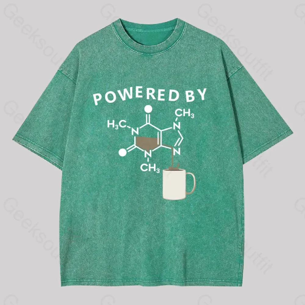 Powered By Caffeine Unisex Washed T-shirt - Image 4