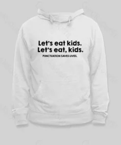 Alternative view of Punctuation Saves Lives Hoodie