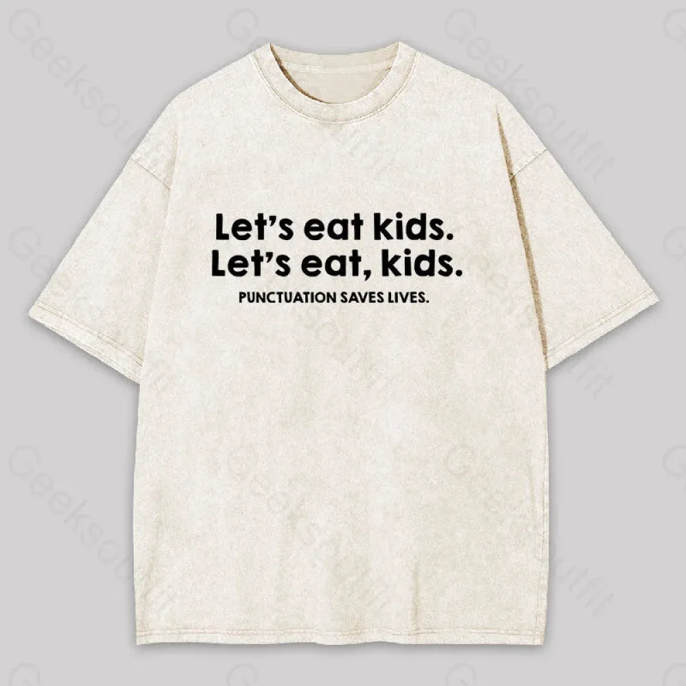 Punctuation Saves Lives Washed T-shirt - Image 9