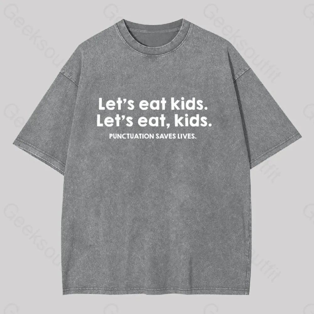 Punctuation Saves Lives Washed T-shirt - Image 8
