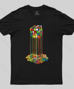 Rainbow Abstraction melted  cube Geek T-Shirt